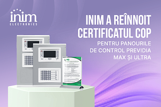 Inim a actualizat certificatul CoP pentru panourile de control Previdia Max și Ultra