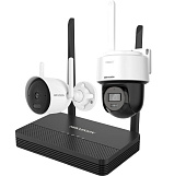 Hikvision Kit cu NVS cu 4 canale și 2 camere Wi-Fi wireless (Bullet / PT) NKS424WBPH