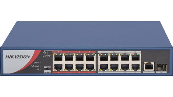 Hikvision Comutator Ethernet rapid PoE cu 16 porturi DS-3E0318P-E/M